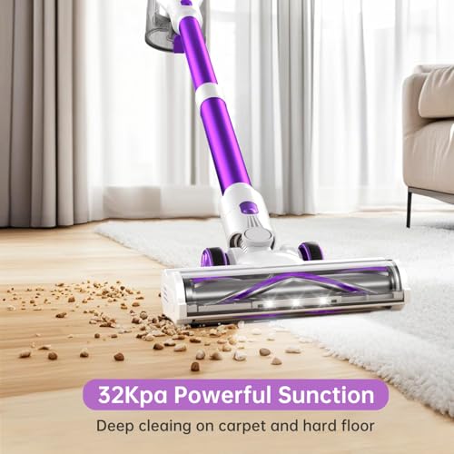 FABULETTA Cordless Vacuum Cleaner for Home FABULETTA 500W Lightweight Vacuum Cleaner with MAX 50 Min Detachable Battery