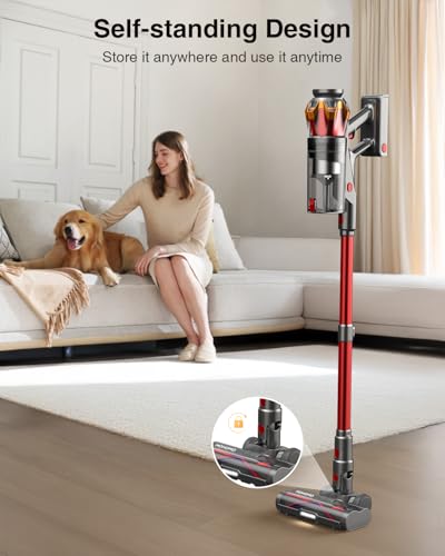 Cordless Vacuum Cleaner 580W 48KPA 65Mins Rechargeable for Home Carpet Hardwood Floor | Cordless Vacuum with Anti-Tangl