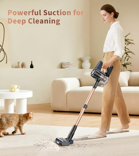 NADALY Cordless Vacuum Cleaner for Home with 45min Runtime and Rechargeable Battery | NADALY Anti-Tangle Cordless Vacuu