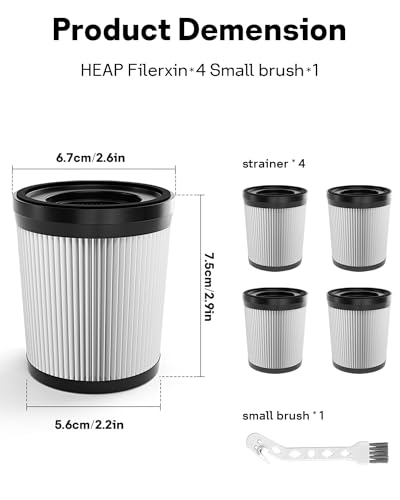 Leemone HEPA Filter Compatible with Fabuletta & Lubluelu Vacuum Cleaners, 4 Pack for Pet Hair Removal Leemone HEPA Fil
