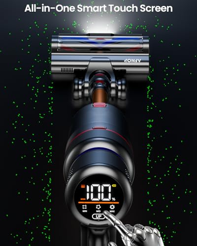 Cordless Vacuum Cleaner with Anti-tangle Brush for Home Carpet and Hardwood Floors Cordless Stick Vacuum with Touch Sc