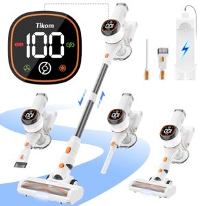 Tikom V500 Cordless Vacuum Cleaner for Home Use | Tikom V500 Cordless Vacuum for Pet Hair Removal and Hard Floor Cleani