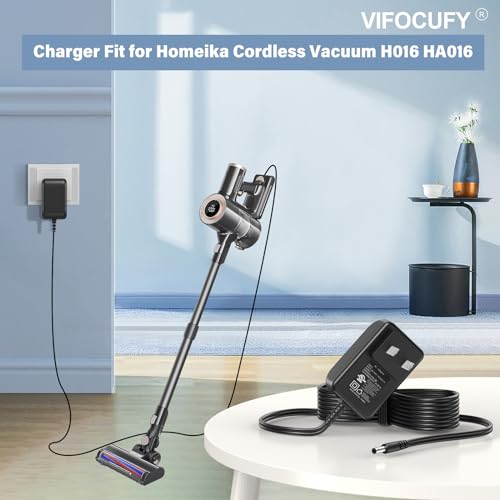 Homeika H016 HA016 Cordless Vacuum Power Cord 20Kpa Suction Replacement UL Listed AC/DC Adapter