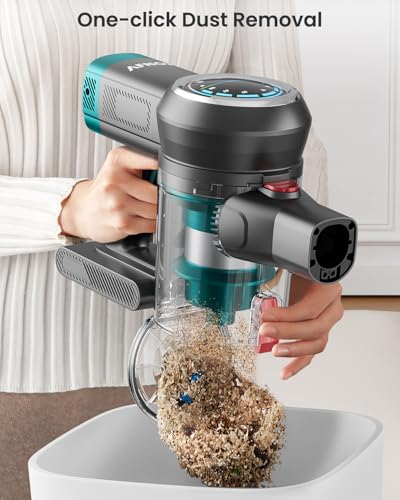 Rechargeable Cordless Vacuum Cleaner for Home, 550W/45Kpa/65Mins, Lightweight for Carpet/Pet Hair/Hardwood Floor, Self-