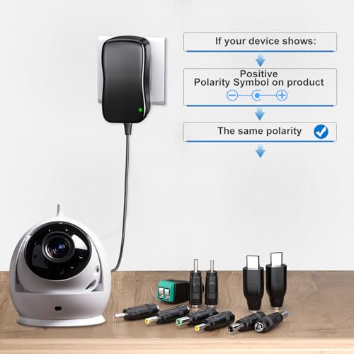 SoulBay 48W Universal AC Adapter for Household Electronics with 11 Tips USB-C & 5.5 * |1mm Plug-in Transformer USA Plug-