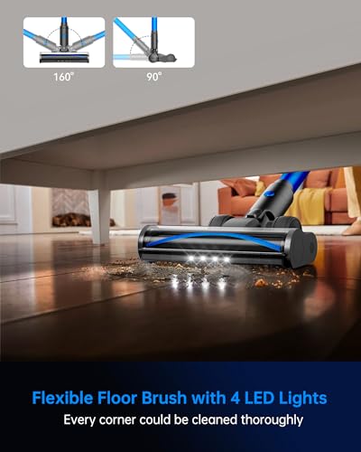 FABULETTA V-Shaped Floor Brush FSV006 Cordless Vacuum Cleaner for Pet Owners to Efficiently Remove Tangled Hair, Built-i