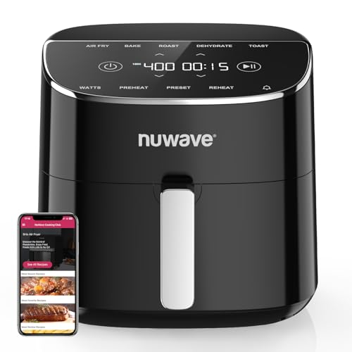 Nuwave Brio Plus Air Fryer 8 Qt - New & Improved, PFAS-Free, Multi-Purpose Cooker for Health-Conscious Families | Nuwav