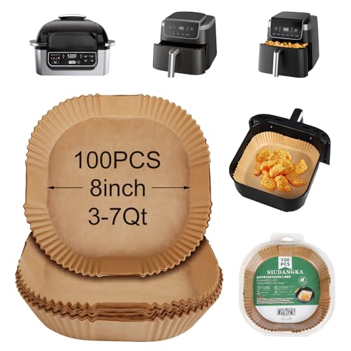100 Pcs Non-Stick Disposable Parchment Paper Pads for Ninja AG301 Air Fryer | Non-Stick Disposable Parchment Paper Pads