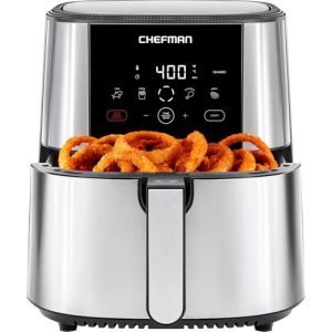 Chefman TurboFry® Touch Air Fryer, XL 8-Qt Family Size, One Touch Digital Control Presets for French Fries, Chicken, and