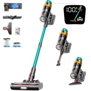 Rechargeable Cordless Vacuum Cleaner for Home Pet Hair Carpet Hard Floor | 550W 45KPA Anti-tangle Wireless Vacuum for H