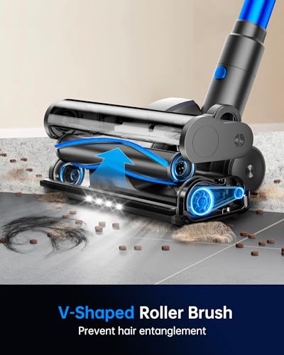 FABULETTA V-Shaped Floor Brush FSV006 Cordless Vacuum Cleaner for Pet Owners to Efficiently Remove Tangled Hair, Built-i
