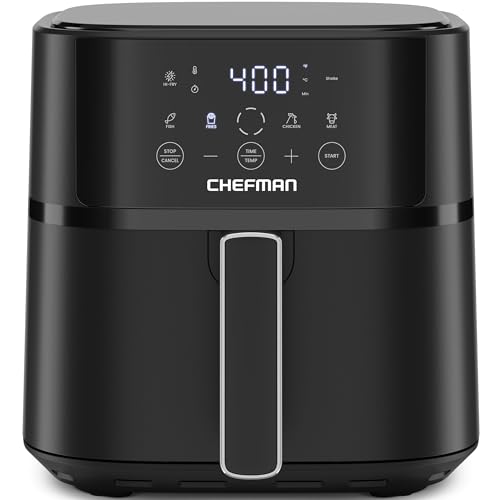 Chefman 6 QT Air Fryer - Quick & Easy Meals in Minutes for Busy Families, Features Hi-Fry Technology for Extra Crisp, To
