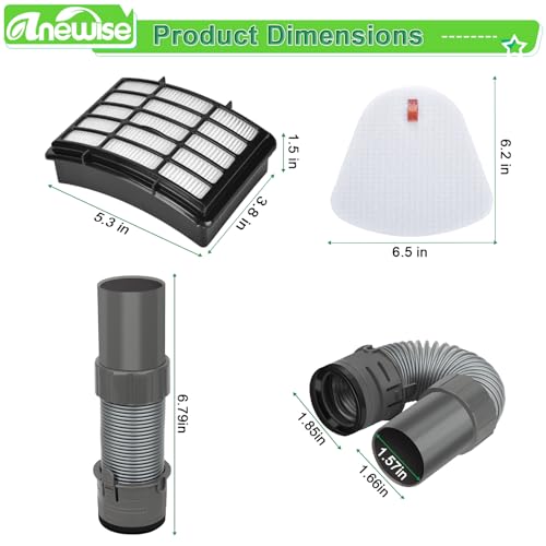 Shark Navigator Lift-Away Deluxe Vacuum NV352 NV350 NV351 NV380 UV440 Hose Filter Replacement Part, 1 Nozzle Hose + 2 Pr