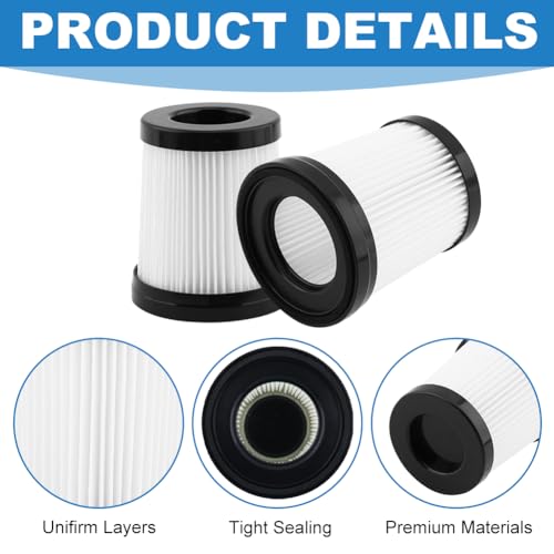 Girnoor G160 & G165 4Pack HEPA Filter for Stick Vacuum Cleaners, Replacement Filters with Cleaning Brush FSV101 & FSV0