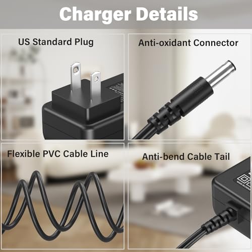 Fabuletta FSV101 FSV001 25.9V 2200mAh 250W Lithium Ion Battery Charger Cord for 30V 24Kpa Suction Cleaner UL Certified