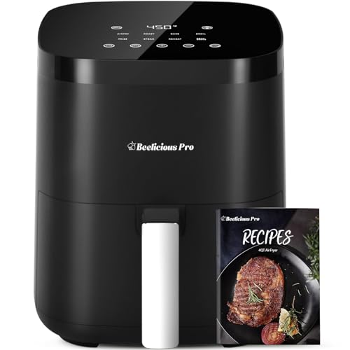 Beelicious Smart 8-in-1 Air Fryer 4QT for 1-3 People | Beelicious Flavor-Lock 450°F Digital Air Fryer with Shake Remind