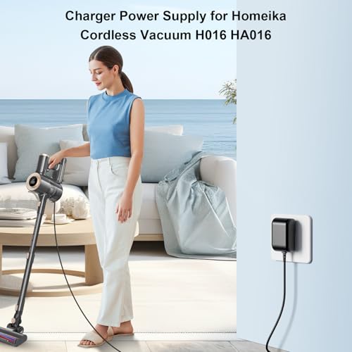 Homeika H016 HA016 Cordless Vacuum Power Cord 20Kpa Suction Replacement UL Listed AC/DC Adapter