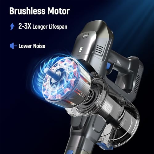 FABULETTA Cordless Vacuum Cleaner, 35Kpa Strong Cleaning Power for Home, Long 50 Minutes Runtime, Lightweight and Easy t