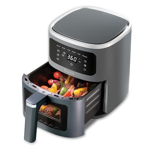 Sur La Table Compact |2 Quart Air Fryer - Digital LED Touchscreen Display | Chicken, Fries, Fish, Veggies | Health-Consc