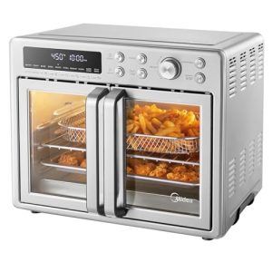 Midea Flexify 26.4 QT Extra Large Air Fryer Oven Combo, 25% Faster Cooking and 90% Less Oil, Stainless Steel