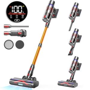 Cordless Vacuum Cleaner with Anti-tangle Brush for Home Carpet and Hardwood Floors Cordless Stick Vacuum with Touch Sc