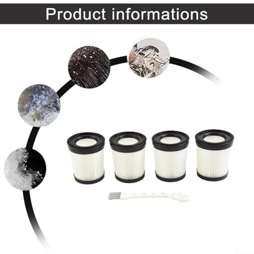 Girnoor G160 G165 Afoddon A300 Fabuletta FSV101 FSV001 Vacuum Filters HEPA Replacement Parts with Cleaning Brush (4PCS)