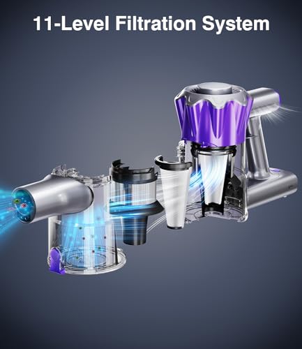 450W 40Kpa Powerful Rechargeable Cordless Stick Vacuum Cleaner for Home | Lightweight Portable Cordless Vacuum for Hard