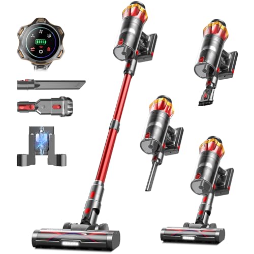 Cordless Vacuum Cleaner 580W 48KPA 65Mins Rechargeable for Home Carpet Hardwood Floor | Cordless Vacuum with Anti-Tangl