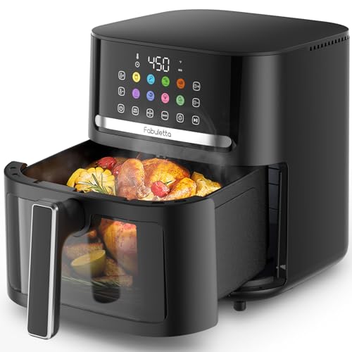 FABULETTA 6.5QT Large Air Fryer For Crisp & Roast Meals With Clear Window & Washable Basket FABULETTA 6.5QT Large Air Fr