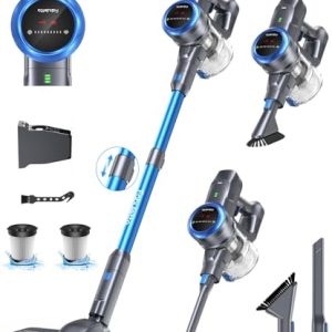 FABULETTA 35Kpa Cordless Vacuum Cleaner for Home, Max 50 Mins Runtime, Lightweight LED Display Vacuum Cleaner