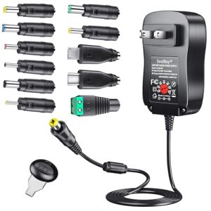 SoulBay 48W Universal AC Adapter for Household Electronics with 11 Tips USB-C & 5.5 * |1mm Plug-in Transformer USA Plug-