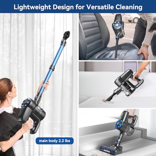 Global Recycled Standard Cordless Vacuum Cleaner, 8-in-1 Lightweight Stick Vacuum with Powerful Suction, Home Use, Hard