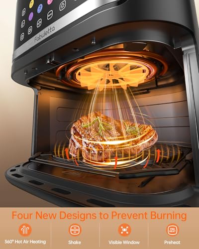 FABULETTA 6.5QT Large Air Fryer For Crisp & Roast Meals With Clear Window & Washable Basket FABULETTA 6.5QT Large Air Fr
