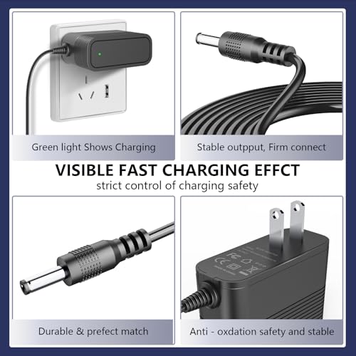 2|2V Battery Charger for VersLife S7 Plus Vacuums Aapter Power Cord Compatible with YONNDER E1, FABULETTA FSV005