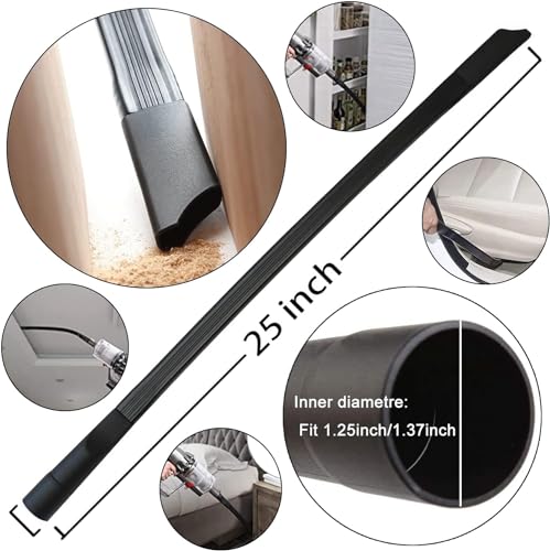 10PCS Universal Vacuum Attachments Kit for Shop Vac Accessories - Flexible Crevice Tool & Horse Hair Brush - Ideal for