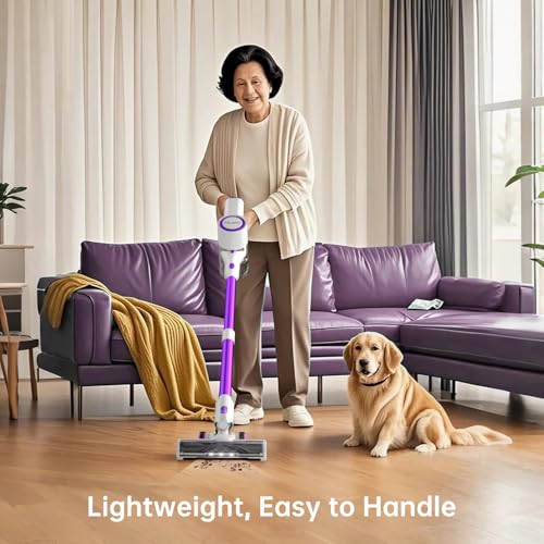 FABULETTA Cordless Vacuum Cleaner for Home FABULETTA 500W Lightweight Vacuum Cleaner with MAX 50 Min Detachable Battery