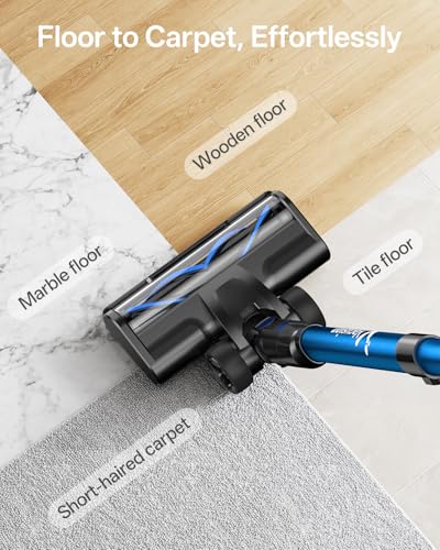 8-in-1 Cordless Stick Vacuum Cleaner for Home Pet Hair Cleaning | Rechargeable Cordless Vacuum Cleaner with 3 Suction M