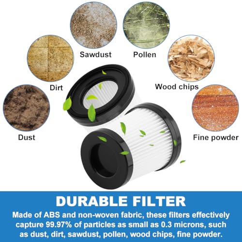 Girnoor G160 & G165 4Pack HEPA Filter for Stick Vacuum Cleaners, Replacement Filters with Cleaning Brush FSV101 & FSV0