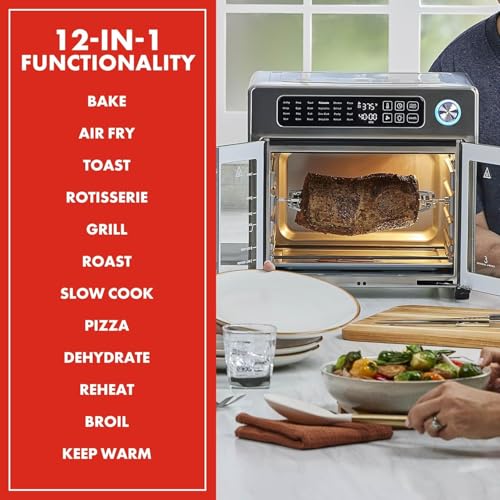 Emeril Lagasse 24 Cooking Functions French Door Air Fryer Toaster Oven, Stainless Steel, 26QT Capacity
