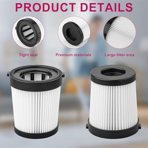 Fabuletta FSV101 & FSV001 8PCs HEPA Vacuum Filter Replacement, Cleaning Brush Included | Girnoor G165, G160, Afoddon A3