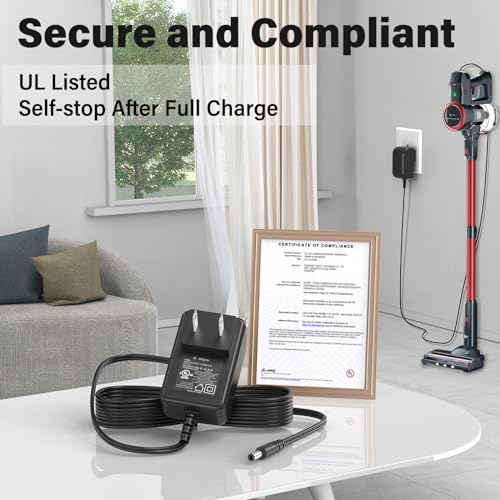 Fabuletta FSV101 FSV001 25.9V 2200mAh 250W Lithium Ion Battery Charger Cord for 30V 24Kpa Suction Cleaner UL Certified