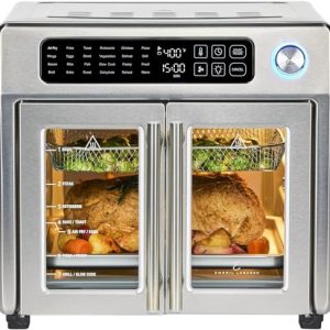 Emeril Lagasse 24 Cooking Functions French Door Air Fryer Toaster Oven, Stainless Steel, 26QT Capacity