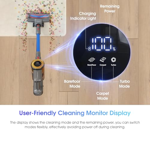 UNINELL HOME Cordless Vacuum Cleaner for Pet Hair Cleaning with 60Mins Runtime UNINELL HOME Cordless Vacuum Cleaner Ligh