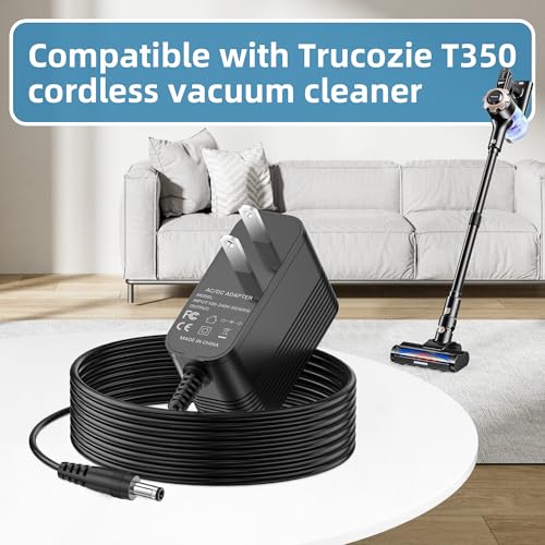 Trucozie 31V Replacement Charger for Cordless Vacuum T350 Stick Cleaners