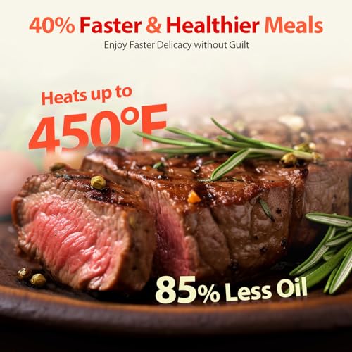 Beelicious Smart 8-in-1 Air Fryer 4QT for 1-3 People | Beelicious Flavor-Lock 450°F Digital Air Fryer with Shake Remind