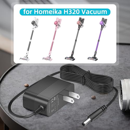 Homeika Cordless Vacuum Cleaner H320 Power Cord Replacement Adapter 26.5V for H320 Vacuum Powerful Suction Clean Power S