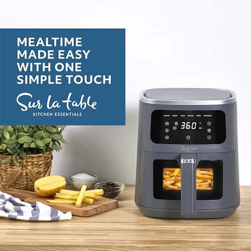 Sur La Table Compact |2 Quart Air Fryer - Digital LED Touchscreen Display | Chicken, Fries, Fish, Veggies | Health-Consc