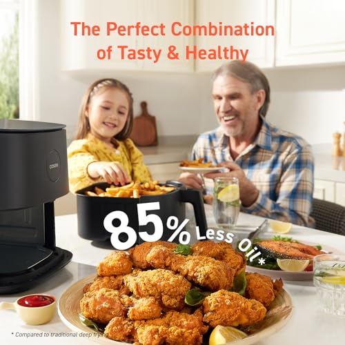 COSORI Air Fryer Pro 9-in-1 Half Time & Chef-Grade Cook Gray COSORI Air Fryer Pro 9-in-1 One-Wipe Clean Glass Panel Gr