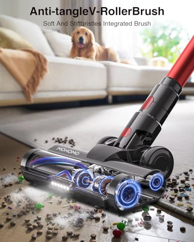 Cordless Vacuum Cleaner 580W 48KPA 65Mins Rechargeable for Home Carpet Hardwood Floor | Cordless Vacuum with Anti-Tangl