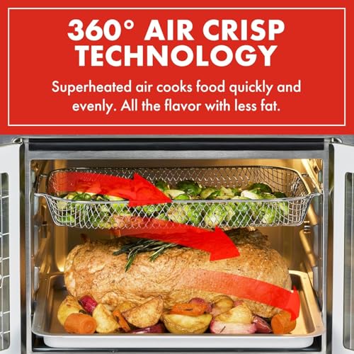 Emeril Lagasse 24 Cooking Functions French Door Air Fryer Toaster Oven, Stainless Steel, 26QT Capacity